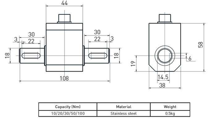 Sensor de la célula de carga del acero inoxidable de la alta capacidad de la columna para la medida de la fuerza del esfuerzo de torsión
