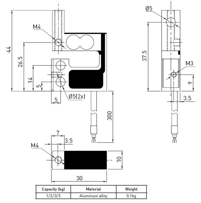 Indicador de tensión del sensor de la célula de la carga de la tensión y de compresión monopunto
