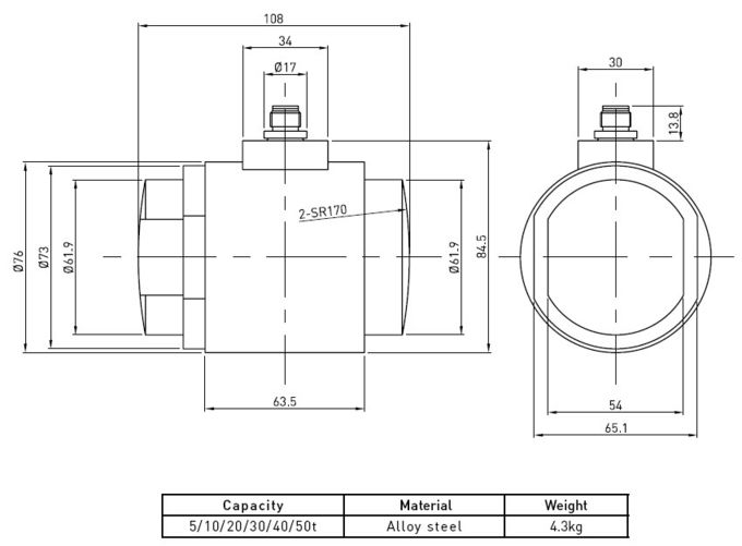 Indicador de tensión de la célula de carga de vínculo de la tensión de la escala del camión de la compresión de la columna 5t a 10t