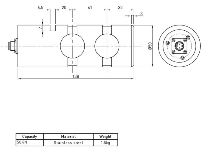 Tipo hidráulico miniatura sensor del Pin de esquileo de la fuerza del indicador de tensión de la célula de carga