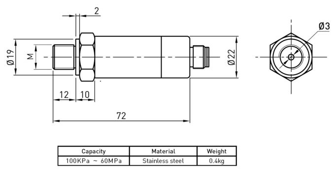 Sensor micro 0-10v de la presión hydráulica del indicador de tensión para el compresor de aire