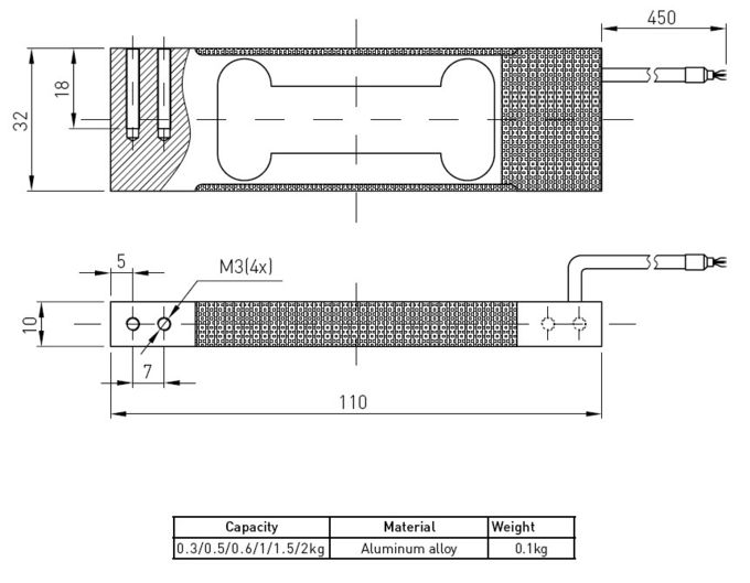 Sensores de la célula de carga del indicador de tensión del perfil bajo, célula de carga de la escala de plataforma 1kg